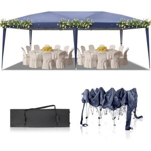 imageOutvita 10x30ft Ez Pop Up Outdoor Canopy Tent Portable Commercial Instant Tent with Carry Bag for Party Wedding Birthday BBQ Events10x20blue