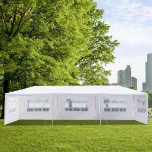 imageOutvita Outdoor Gazebo White Canopy with sidewalls Wedding Party Tent with UV Blocking for Parties Sun Rain Shelter Gazebo Canopy Tent 10x30ft10x30ft