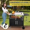 imageOutdoor Grill Cart with Storage Outdoor Grill Table with Spice Rack Lockable Wheels amp Stainless Steel Top Rolling Bar Cart Outdoor BBQ for Patio Family Home Party Bar Single Door BlackSilver With 2 Door Storage Cabinet