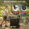 imageOutdoor Grill Cart with Storage Outdoor Grill Table with Spice Rack Lockable Wheels amp Stainless Steel Top Rolling Bar Cart Outdoor BBQ for Patio Family Home Party Bar Single Door BlackSilver With 1 Door Storage Cabinet