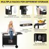 imageOutdoor Grill Cart with Storage Outdoor Grill Table with Spice Rack Lockable Wheels amp Stainless Steel Top Rolling Bar Cart Outdoor BBQ for Patio Family Home Party Bar Single Door BlackSilver With 2 Door Storage Cabinet