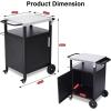 imageOutdoor Grill Cart with Storage Outdoor Grill Table with Spice Rack Lockable Wheels amp Stainless Steel Top Rolling Bar Cart Outdoor BBQ for Patio Family Home Party Bar Single Door BlackSilver With 1 Door Storage Cabinet