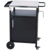imageOutdoor Grill Cart with Storage Outdoor Grill Table with Spice Rack Lockable Wheels amp Stainless Steel Top Rolling Bar Cart Outdoor BBQ for Patio Family Home Party Bar Single Door BlackSilver With 1 Door Storage Cabinet