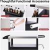 imageOutdoor Grill Cart with Storage Outdoor Grill Table with Spice Rack Lockable Wheels amp Stainless Steel Top Rolling Bar Cart Outdoor BBQ for Patio Family Home Party Bar Single Door BlackSilver With 1 Door Storage Cabinet