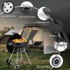 imageOutvita Charcoal Grill 22 inch Stainless Steel BBQ Charcoal with Wheels and Storage Holder for Camping Picnic Barbecue Party Outdoor