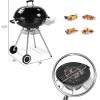 imageOutvita Charcoal Grill 22 inch Stainless Steel BBQ Charcoal with Wheels and Storage Holder for Camping Picnic Barbecue Party Outdoor