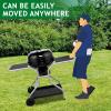 imageOutvita Kettle Charcoal Grill 22 inch Outdoor Barbecue Pit Grill Cart with 2 Side Tables for Patio Backyard Camping Picnic Cooking