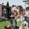 imageOutvita Kettle Charcoal Grill 22 inch Outdoor Barbecue Pit Grill Cart with 2 Side Tables for Patio Backyard Camping Picnic Cooking