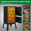 imageOutvita Outdoor Smoker with Double Doors Vertical Charcoal Smoker Outdoors Charcoal Barbeque with 2 Detachable Grill Netting Smoking Racks Suitable for Lawn Picnic Backyard BBQ Black