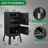 imageOutvita Outdoor Smoker with Double Doors Vertical Charcoal Smoker Outdoors Charcoal Barbeque with 2 Detachable Grill Netting Smoking Racks Suitable for Lawn Picnic Backyard BBQ Black