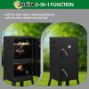 imageOutvita Outdoor Smoker with Double Doors Vertical Charcoal Smoker Outdoors Charcoal Barbeque with 2 Detachable Grill Netting Smoking Racks Suitable for Lawn Picnic Backyard BBQ Black
