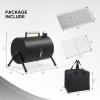imageOutvita Portable Charcoal Grill with Thermometer DualSided Small Tabletop Barbecue Grill for Outdoor Camping BBQ Cooking Backyard Party Heavy Duty Easy Assembly Black15 x 11 x 15