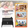 imageOutvita Portable Charcoal Grill with Thermometer DualSided Small Tabletop Barbecue Grill for Outdoor Camping BBQ Cooking Backyard Party Heavy Duty Easy Assembly Black15 x 11 x 15
