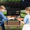 imageOutvita Portable Charcoal Grill with Thermometer DualSided Small Tabletop Barbecue Grill for Outdoor Camping BBQ Cooking Backyard Party Heavy Duty Easy Assembly Black1732 x 1063 x 185
