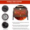 imageOutvita Portable Charcoal Grill with Thermometer DualSided Small Tabletop Barbecue Grill for Outdoor Camping BBQ Cooking Backyard Party Heavy Duty Easy Assembly Black15 X 12 X 15