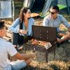 imageOutvita Portable Charcoal Grill with Thermometer DualSided Small Tabletop Barbecue Grill for Outdoor Camping BBQ Cooking Backyard Party Heavy Duty Easy Assembly Black1732 x 1063 x 185