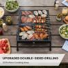 imageOutvita Portable Charcoal Grill with Thermometer DualSided Small Tabletop Barbecue Grill for Outdoor Camping BBQ Cooking Backyard Party Heavy Duty Easy Assembly Black15 x 11 x 15
