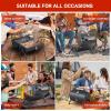 imageOutvita Portable Charcoal Grill with Thermometer DualSided Small Tabletop Barbecue Grill for Outdoor Camping BBQ Cooking Backyard Party Heavy Duty Easy Assembly Black15 X 12 X 15