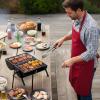 imageOutvita Portable Charcoal Grill with Thermometer DualSided Small Tabletop Barbecue Grill for Outdoor Camping BBQ Cooking Backyard Party Heavy Duty Easy Assembly Black15 x 11 x 15