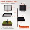 imageOutvita Swivel Campfire Grill Skillet Combo Portable Heavy Duty Camping Grill Grate with Height Adjustable Grill Grate and Grill Pan and Carry Bag Black
