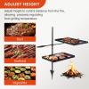 imageOutvita Swivel Campfire Grill Skillet Combo Portable Heavy Duty Camping Grill Grate with Height Adjustable Grill Grate and Grill Pan and Carry Bag Black