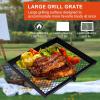 imageOutvita Swivel Campfire Grill Skillet Combo Portable Heavy Duty Camping Grill Grate with Height Adjustable Grill Grate and Grill Pan and Carry Bag Black