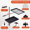 imageOutvita Swivel Campfire Grill Skillet Combo Portable Heavy Duty Camping Grill Grate with Height Adjustable Grill Grate and Grill Pan and Carry Bag Black