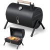 imageOutvita Portable Charcoal Grill with Thermometer DualSided Small Tabletop Barbecue Grill for Outdoor Camping BBQ Cooking Backyard Party Heavy Duty Easy Assembly Black15 X 12 X 15