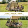 imageOutvita Inflatable Tents Easy Setup Blow Up Tent with Pump Waterproof Oxford Inflatable House for Camping Air Glamping Tent with Stove Jack Mesh Windows Storage Bag24 Khaki