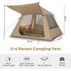 imageOutvita Inflatable Tents Easy Setup Blow Up Tent with Pump Waterproof Oxford Inflatable House for Camping Air Glamping Tent with Stove Jack Mesh Windows Storage Bag24 Khaki