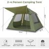 imageOutvita Inflatable Tents Easy Setup Blow Up Tent with Pump Waterproof Oxford Inflatable House for Camping Air Glamping Tent with Stove Jack Mesh Windows Storage Bag24 Green