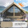 imageOutvita Inflatable Tents Easy Setup Blow Up Tent with Pump Waterproof Oxford Inflatable House for Camping Air Glamping Tent with Stove Jack Mesh Windows Storage Bag35 Khaki