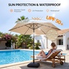 image:imageOutvita Patio Umbrella with Crank amp Tilt  100 Polyester UV Protected Outdoor Umbrella for Patio Backyard amp Pool  Easy Clean Waterproof Canopy9ftwith lightsKhaki