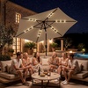 image:imageOutvita Patio Umbrella with Crank amp Tilt  100 Polyester UV Protected Outdoor Umbrella for Patio Backyard amp Pool  Easy Clean Waterproof Canopy9ftwith lightsKhaki