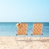 image:imageOutvita Webbed Lawn Chairs Set of 2 Foldable Metal Patio Chairs Stable Steel Outdoor Chair for Camping Fishing Beach Poolside Backyard and BBQOrangewhite
