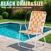 image:imageOutvita Webbed Lawn Chairs Set of 2 Foldable Metal Patio Chairs Stable Steel Outdoor Chair for Camping Fishing Beach Poolside Backyard and BBQOrangewhite
