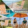 image:imageOutvita Webbed Lawn Chairs Set of 2 Foldable Metal Patio Chairs Stable Steel Outdoor Chair for Camping Fishing Beach Poolside Backyard and BBQOrangewhite