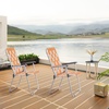 image:imageOutvita Webbed Lawn Chairs Set of 2 Foldable Metal Patio Chairs Stable Steel Outdoor Chair for Camping Fishing Beach Poolside Backyard and BBQOrangewhite