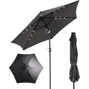 image:imageOutvita Patio Umbrella with Crank amp Tilt  100 Polyester UV Protected Outdoor Umbrella for Patio Backyard amp Pool  Easy Clean Waterproof Canopy9ftwith lightsGrey