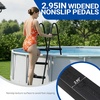 image:imageOutvita Metal Frame Above Ground Swimming Pool Entry 3 Step Exit Ladder for 42 High Wall Pools 300 Pound CapacityBlue amp WhiteBlack