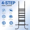image:imageOutvita Metal Frame Above Ground Swimming Pool Entry 3 Step Exit Ladder for 42 High Wall Pools 300 Pound CapacityBlue amp WhiteBlack