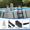 image:imageOutvita Metal Frame Above Ground Swimming Pool Entry 3 Step Exit Ladder for 42 High Wall Pools 300 Pound CapacityBlue amp WhiteBlack