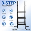 image:imageOutvita Metal Frame Above Ground Swimming Pool Entry 3 Step Exit Ladder for 42 High Wall Pools 300 Pound CapacityBlue amp WhiteBlack