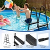 image:imageOutvita Metal Frame Above Ground Swimming Pool Entry 3 Step Exit Ladder for 42 High Wall Pools 300 Pound CapacityBlue amp WhiteBlack
