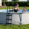 image:imageOutvita Metal Frame Above Ground Swimming Pool Entry 3 Step Exit Ladder for 42 High Wall Pools 300 Pound CapacityBlue amp WhiteBlack