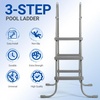 image:imageOutvita Metal Frame Above Ground Swimming Pool Entry 3 Step Exit Ladder for 42 High Wall Pools 300 Pound CapacityBlue amp WhiteGray