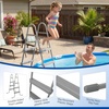 image:imageOutvita Metal Frame Above Ground Swimming Pool Entry 3 Step Exit Ladder for 42 High Wall Pools 300 Pound CapacityBlue amp WhiteGray