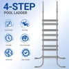 image:imageOutvita Metal Frame Above Ground Swimming Pool Entry 3 Step Exit Ladder for 42 High Wall Pools 300 Pound CapacityBlue amp WhiteGray