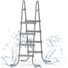 image:imageOutvita Metal Frame Above Ground Swimming Pool Entry 3 Step Exit Ladder for 42 High Wall Pools 300 Pound CapacityBlue amp WhiteGray