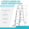 image:imageOutvita Metal Frame Above Ground Swimming Pool Entry 3 Step Exit Ladder for 42 High Wall Pools 300 Pound CapacityBlue amp WhiteGrayWhite